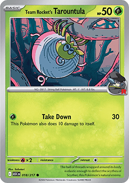 Team Rocket’s Tarountula (ASC 018) English